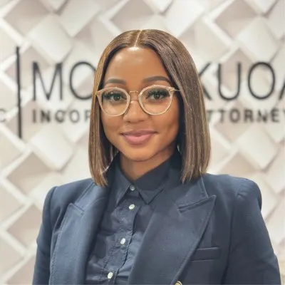 Portrait of Tumi Motsekuoa, director of Motsekuoa Incorporated Attorneys